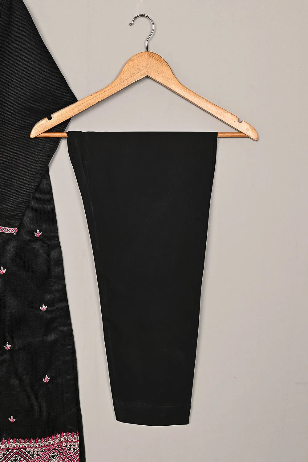 RTW-197-Black - 3Pc Ready to Wear 3Pc Javeria Net Embroidered  Dress