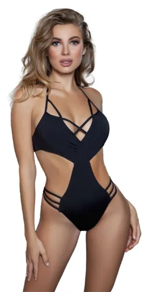 Sexy Nina Strappy Cut Out Plunge Swimsuit