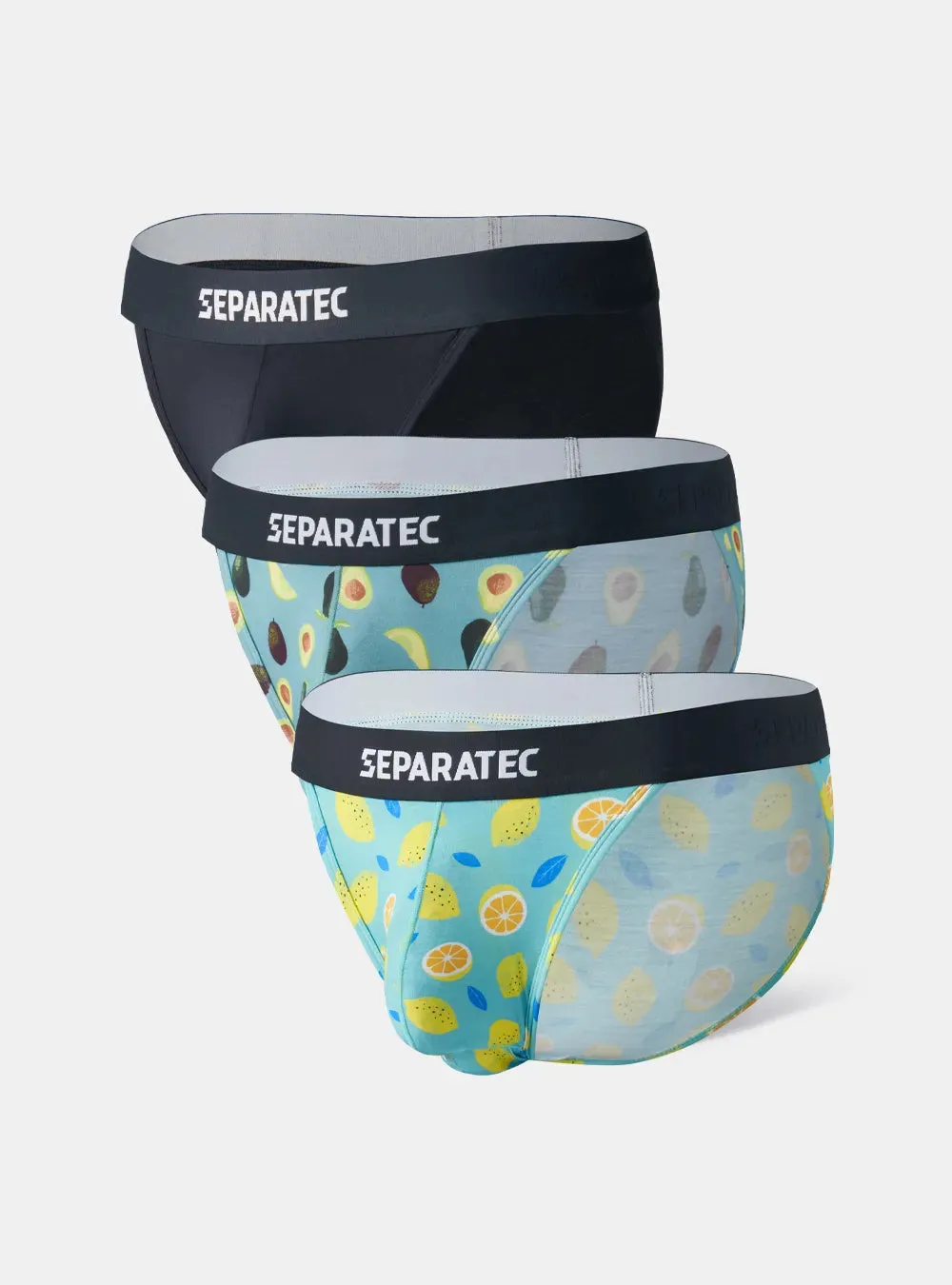 Shark and Lemon Printed Bulge Enhancing Low Rise Bamboo Rayon Bikinis 3 Pack