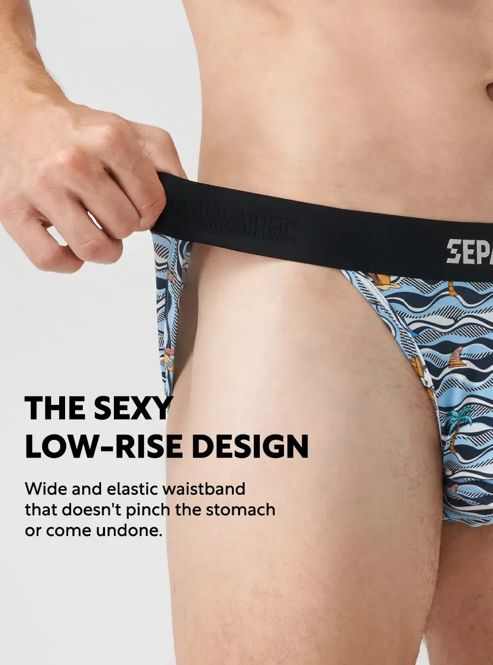 Shark and Lemon Printed Bulge Enhancing Low Rise Bamboo Rayon Bikinis 3 Pack