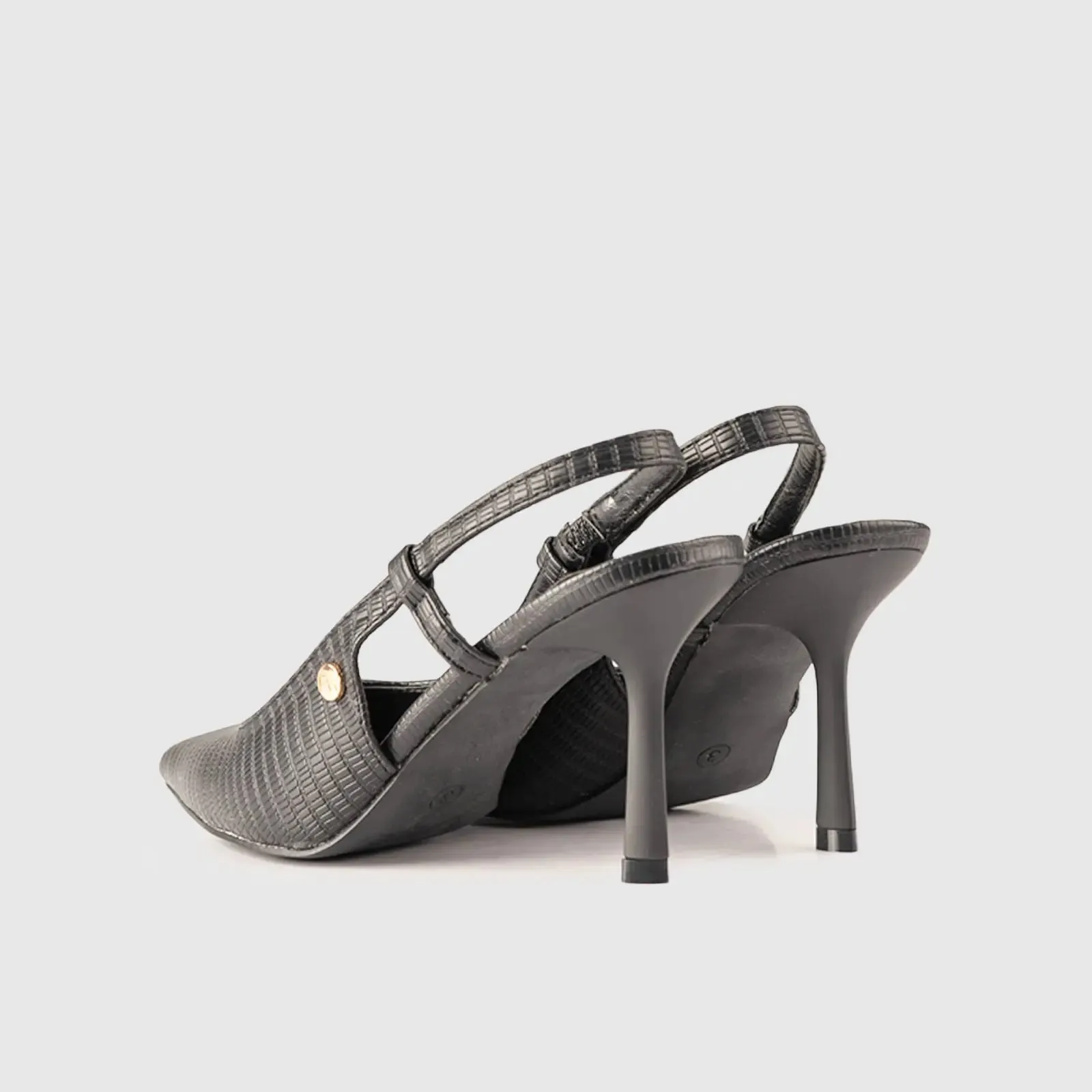 Slingback Court Shoe Black 01637