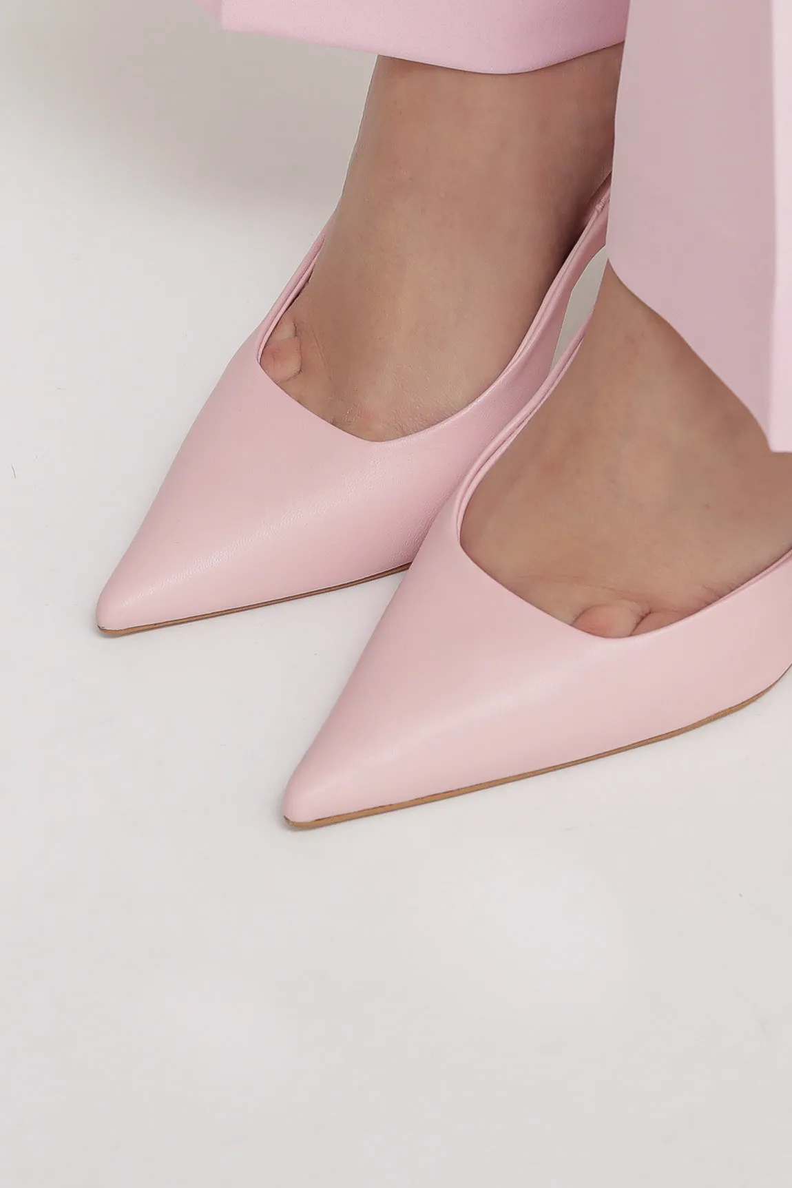 Slingback In pelle - Nappa Cipria