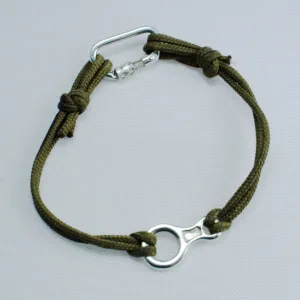 Sterling Silver Figure 8 Descender & Carabiner Nylon Bracelet