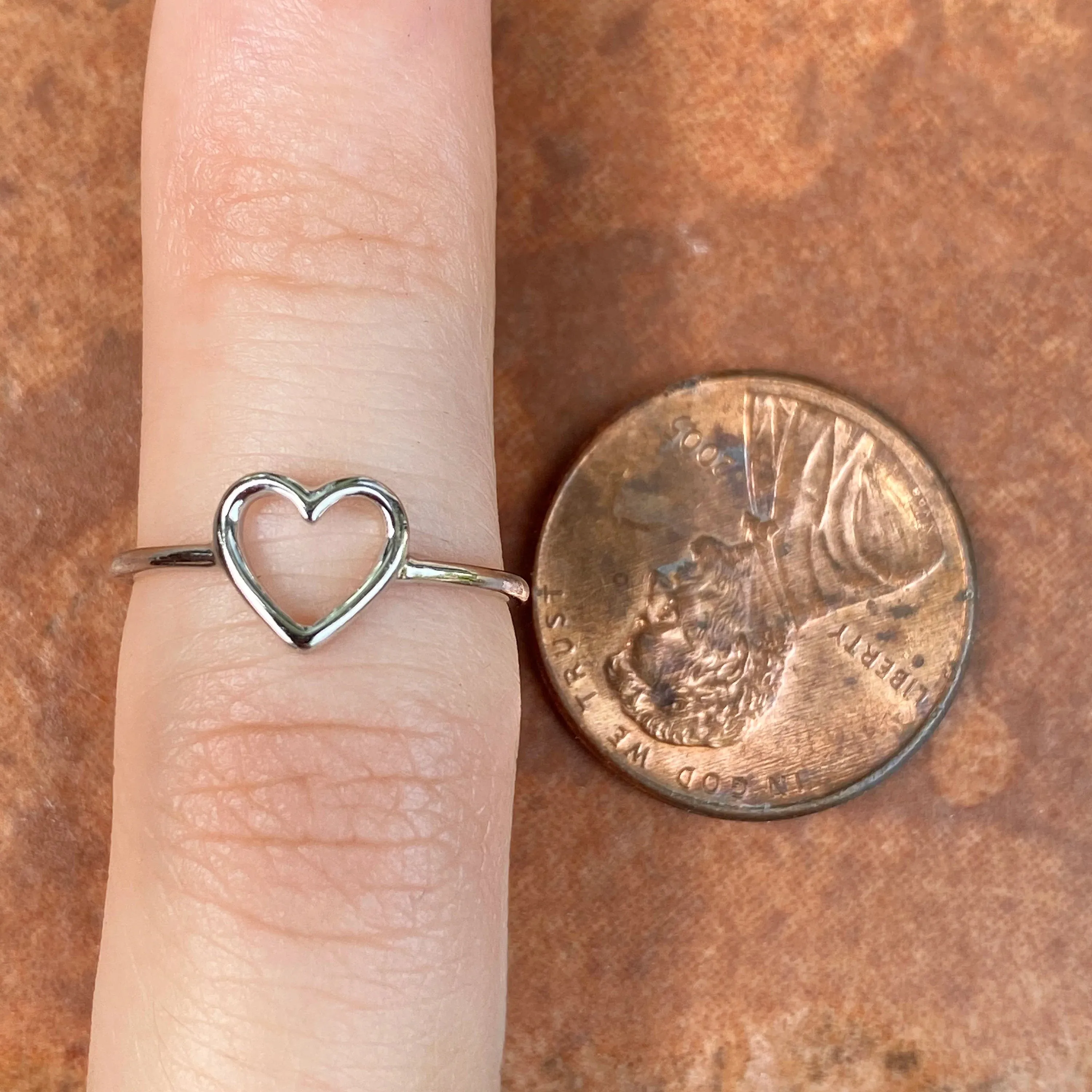 Sterling Silver Open Heart Charm Toe Ring