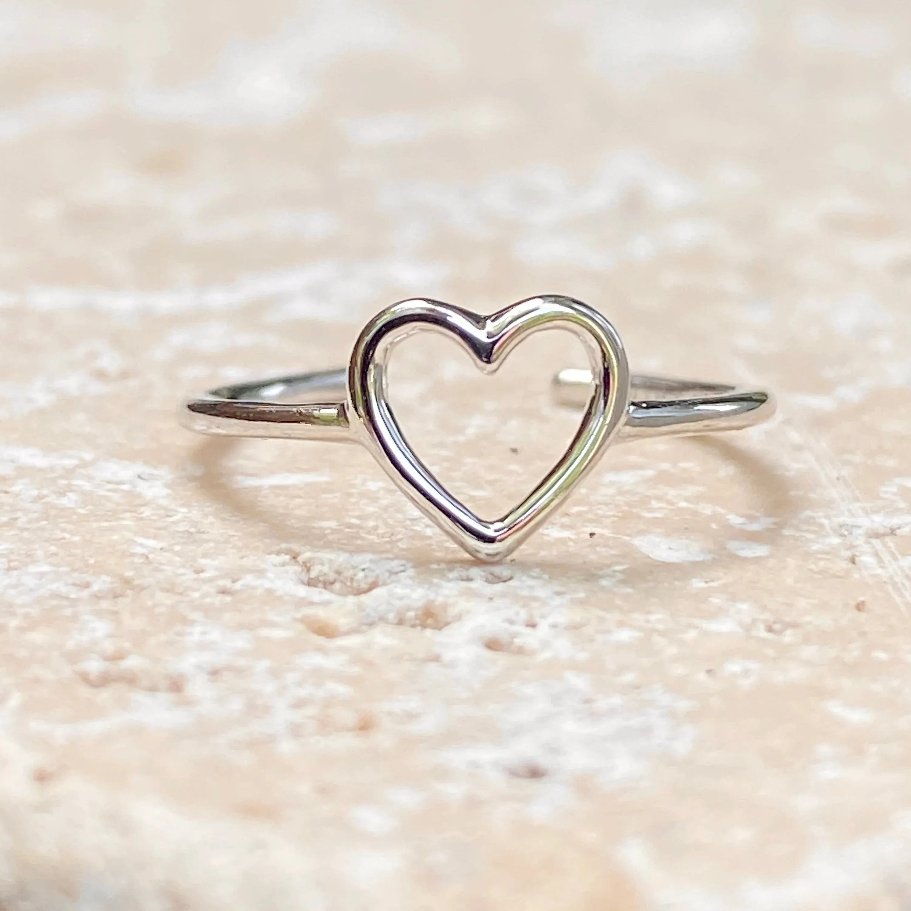 Sterling Silver Open Heart Charm Toe Ring