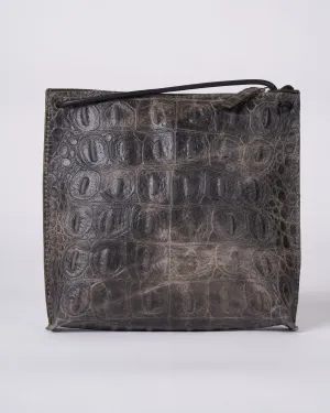 strappy pouch - fossil embossed gator