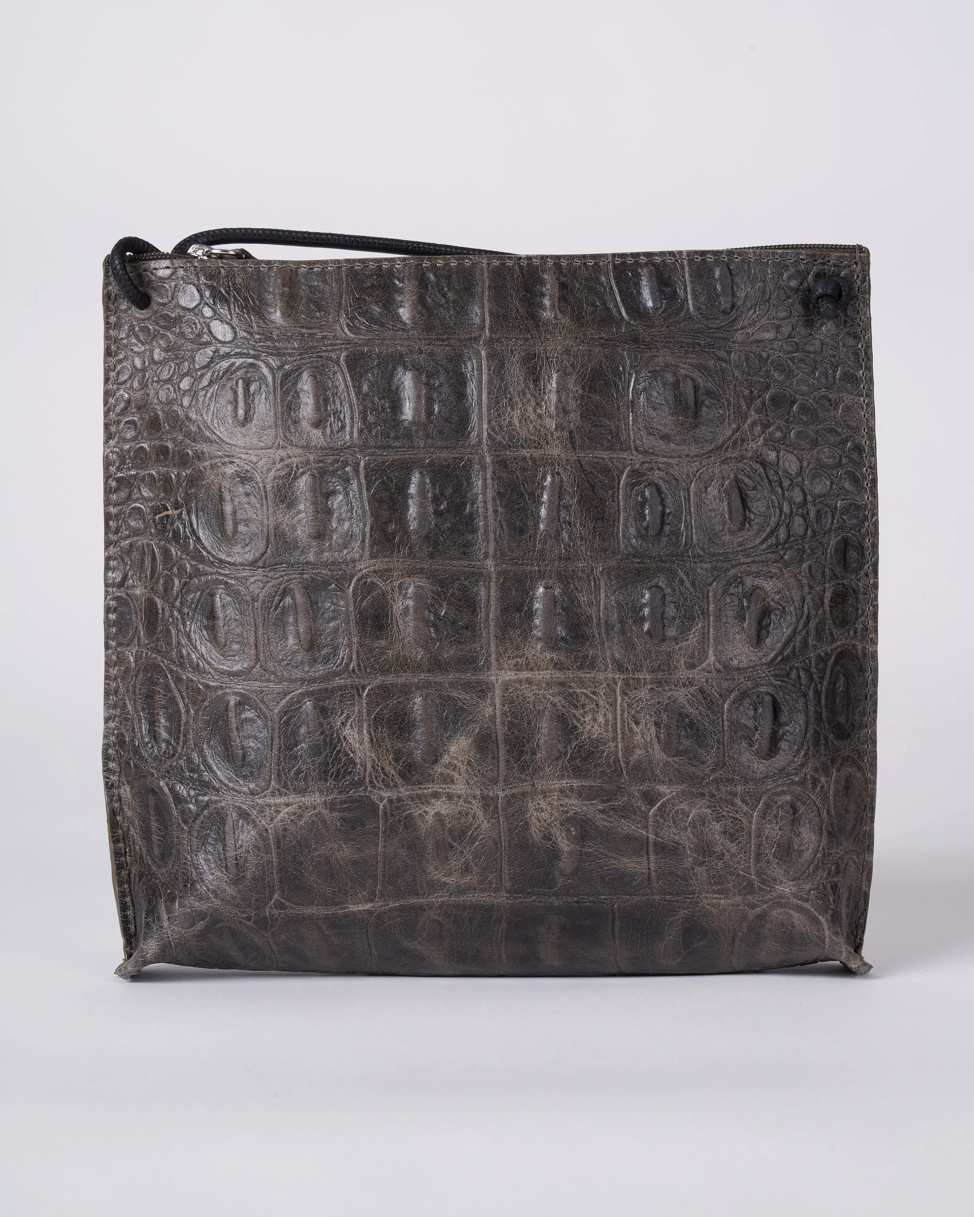 strappy pouch - fossil embossed gator