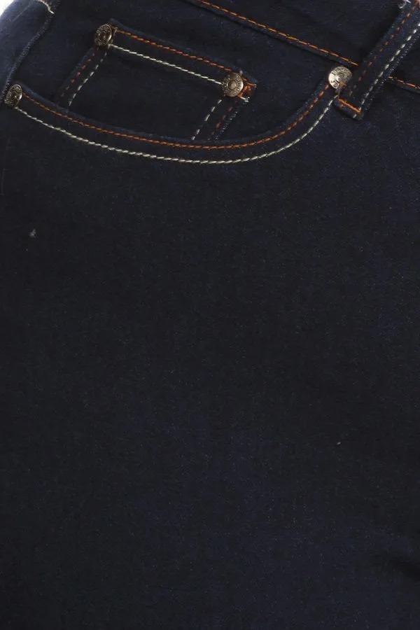 Strolling On By Stretch Denim Bermuda Shorts in Dark Denim - Curvy