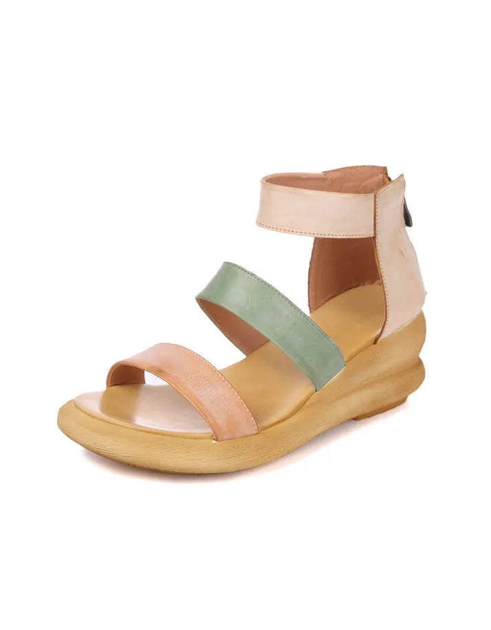 Summer Handmade Retro Wedge Strappy Sandals