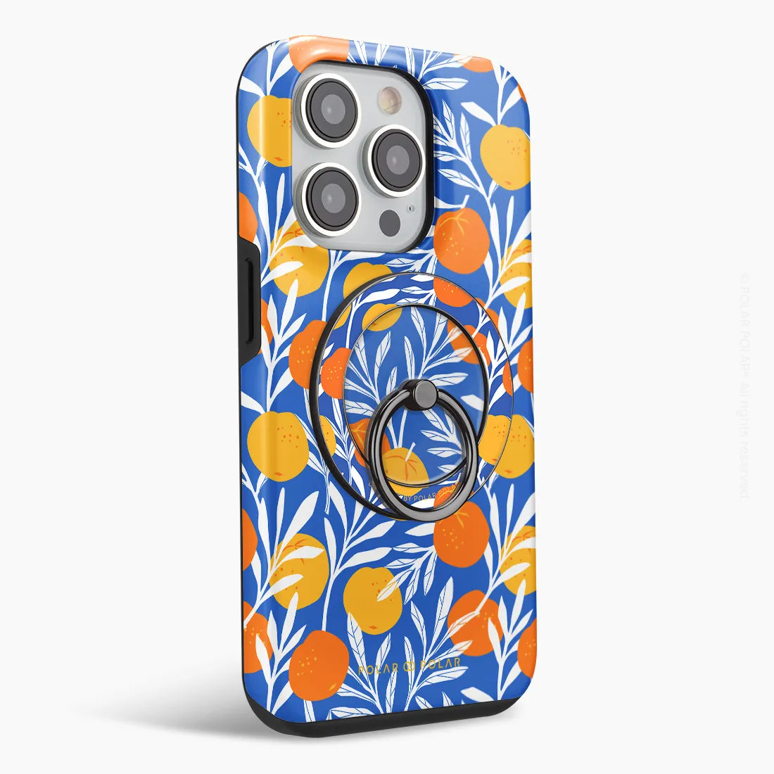 Summer Tangerine - Black MagSafe Phone Grip and Ring Holder Stand