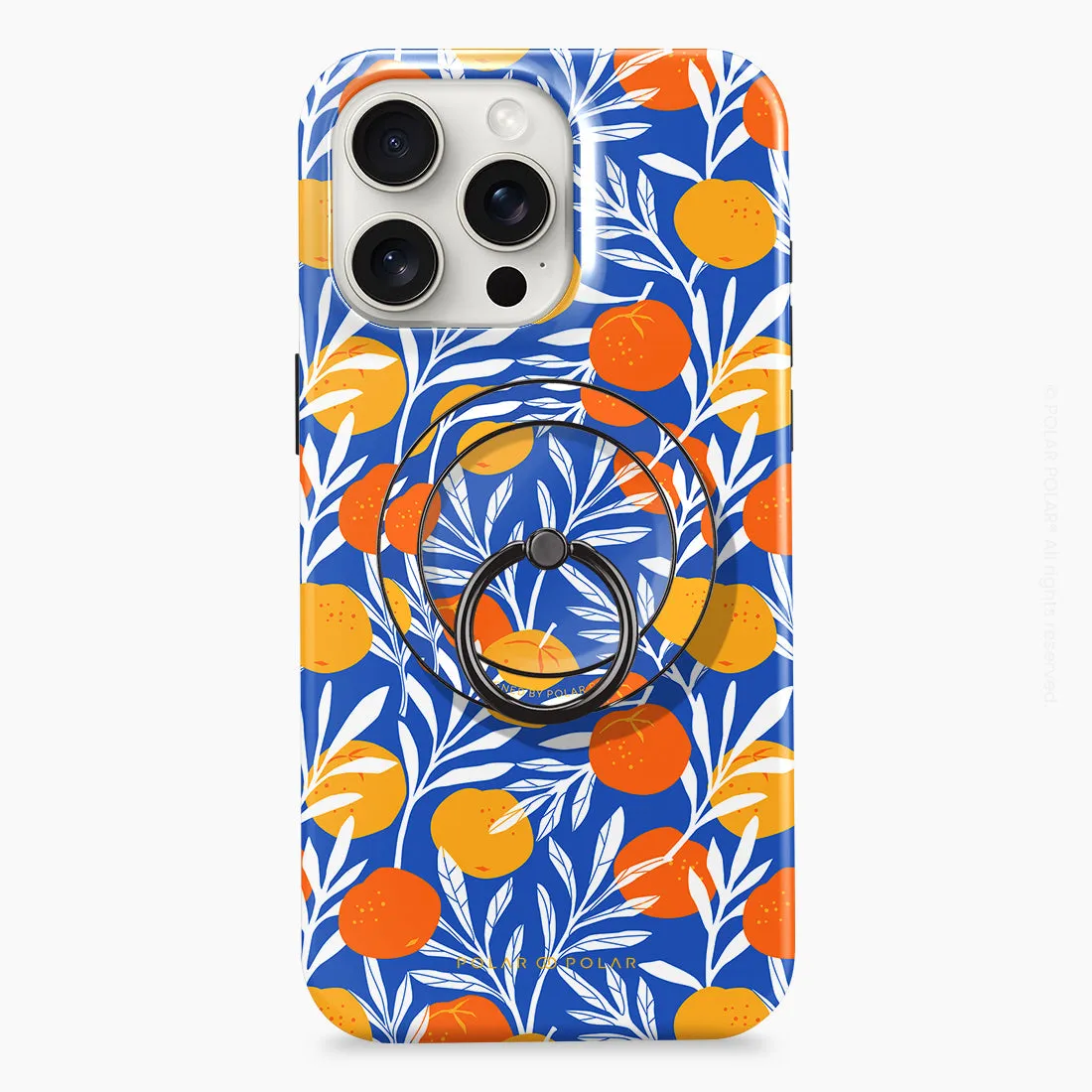Summer Tangerine - Black MagSafe Phone Grip and Ring Holder Stand