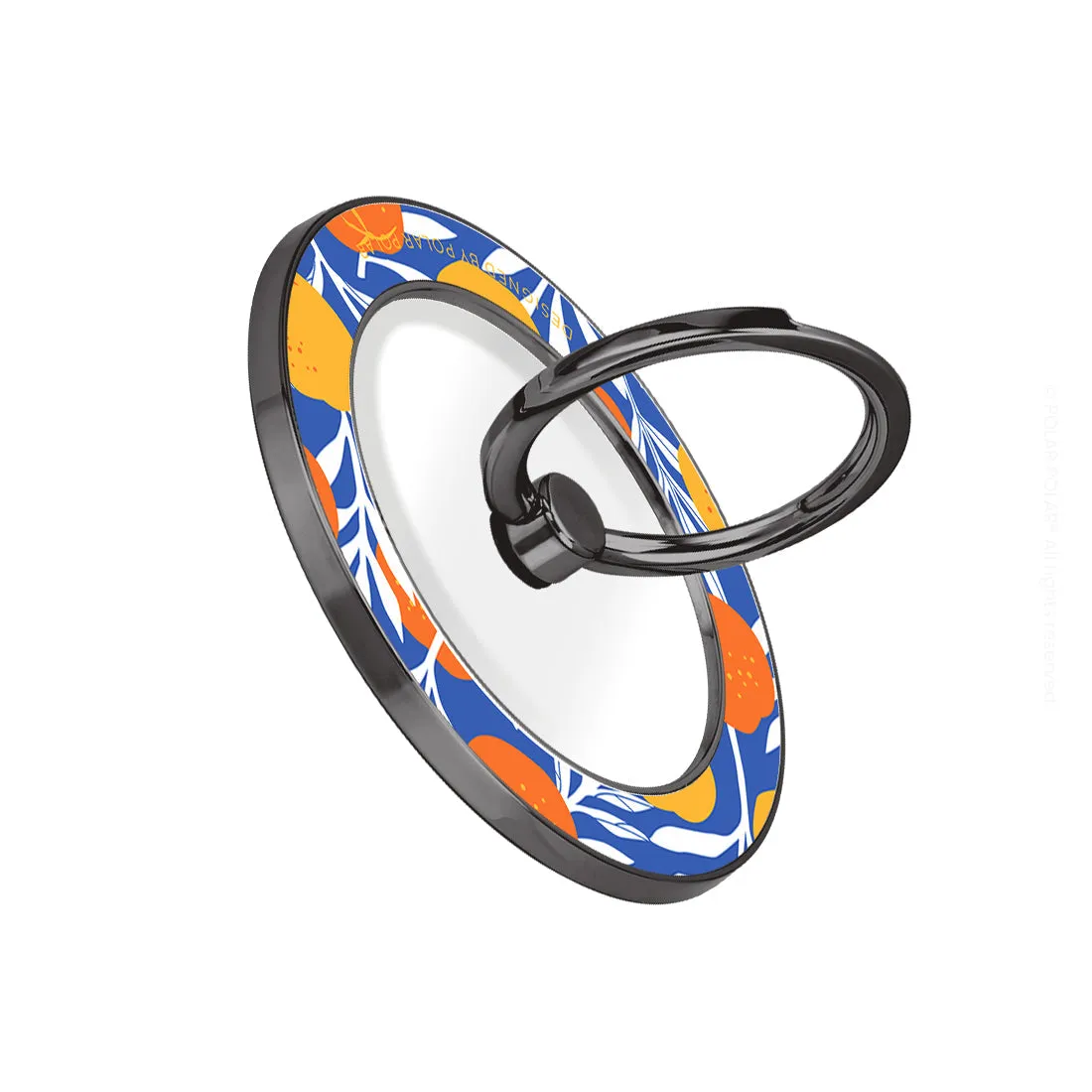 Summer Tangerine - Black MagSafe Phone Grip and Ring Holder Stand