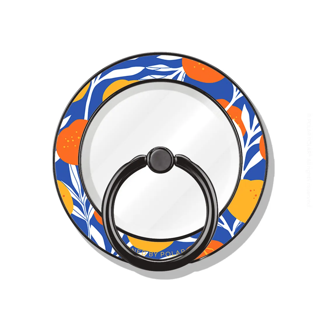 Summer Tangerine - Black MagSafe Phone Grip and Ring Holder Stand