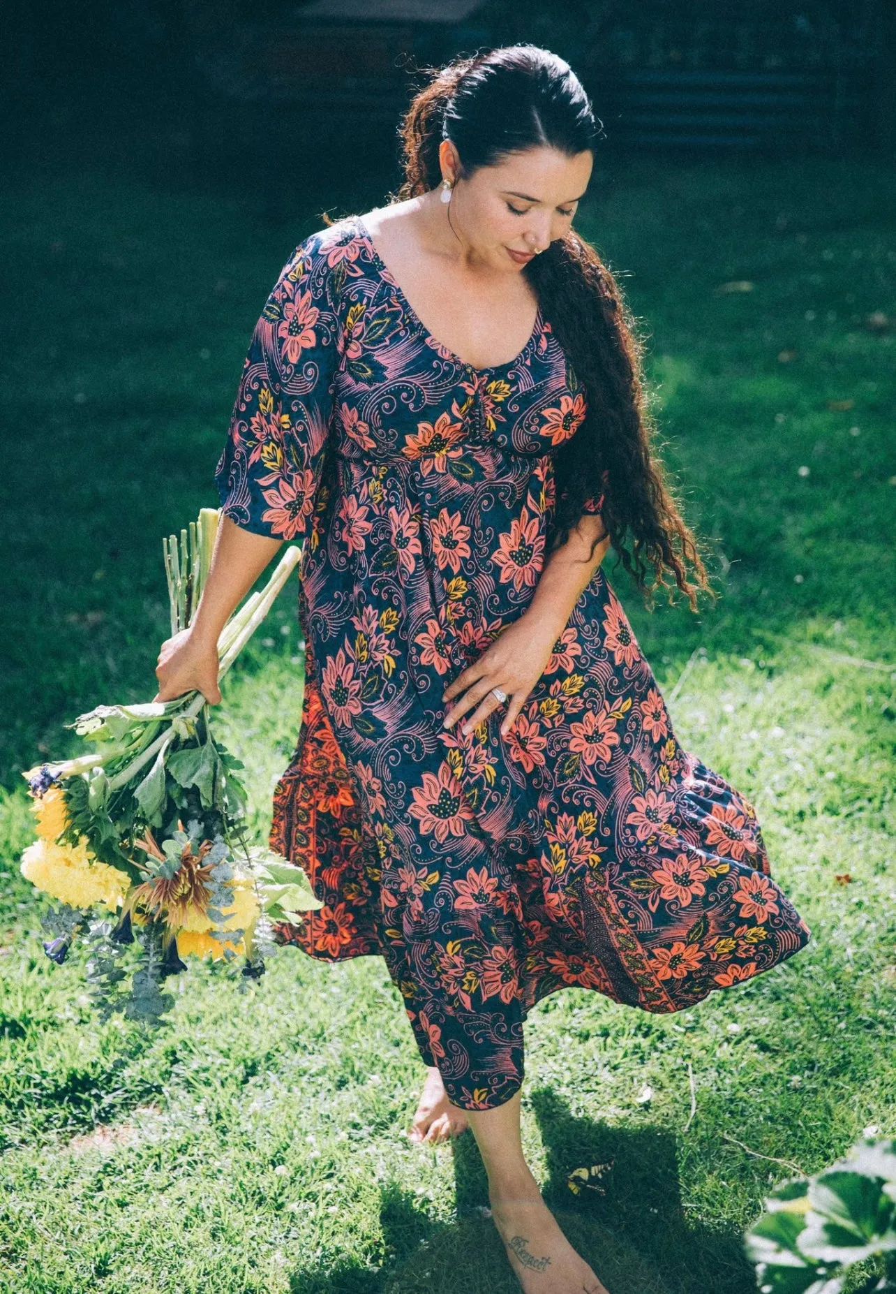 Sunflower Dress ~ Navy