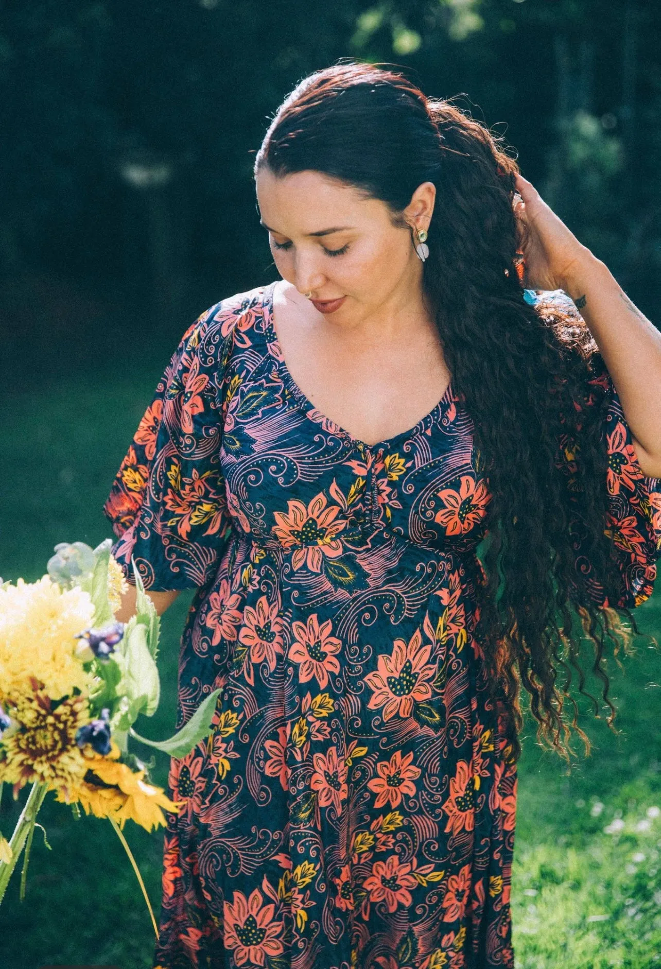 Sunflower Dress ~ Navy