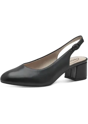 Tamaris Comfort Zara Leather Slingback Pumps Black