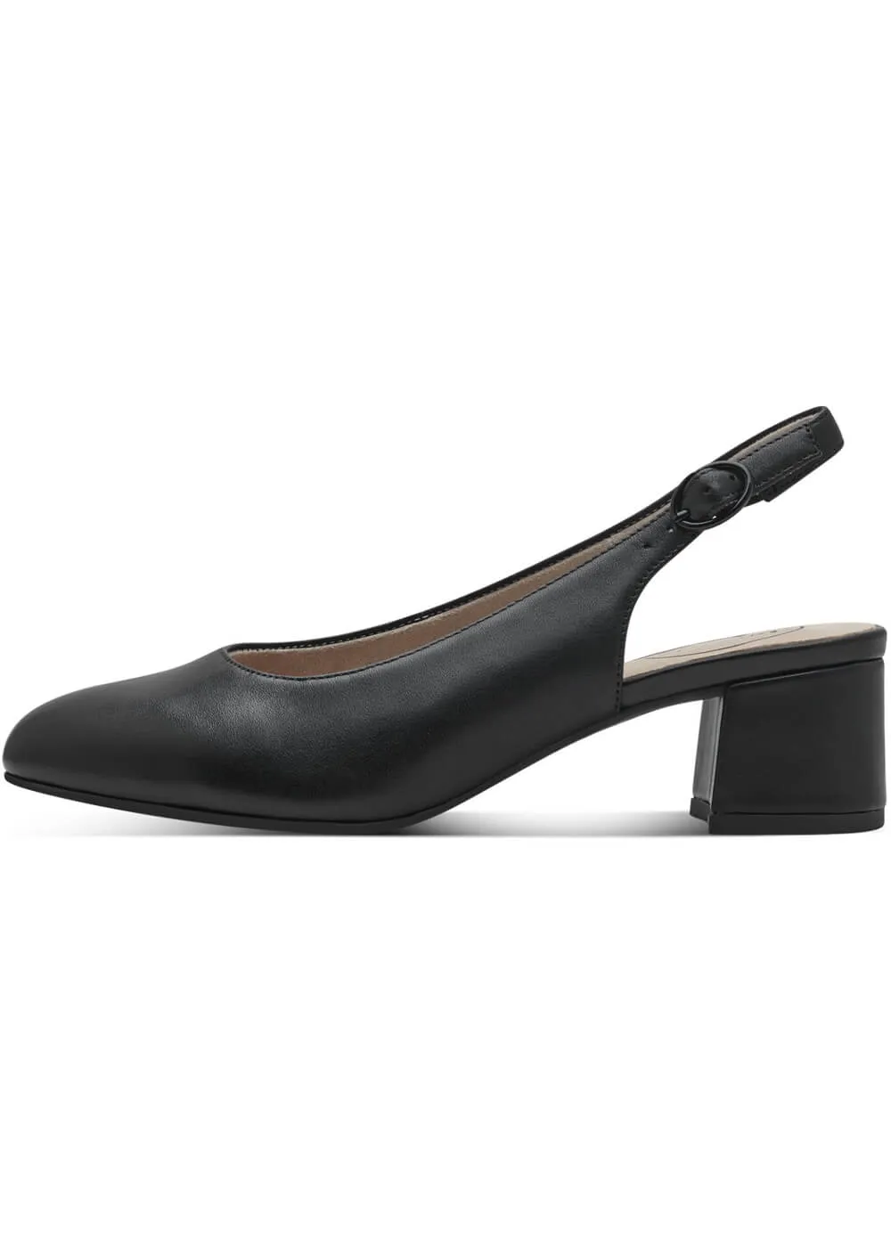 Tamaris Comfort Zara Leather Slingback Pumps Black