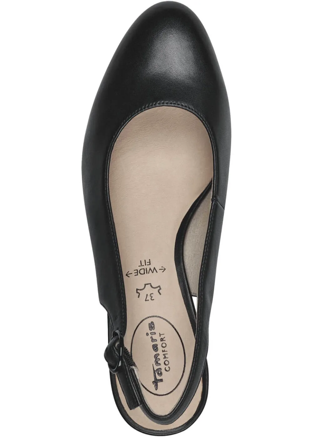 Tamaris Comfort Zara Leather Slingback Pumps Black