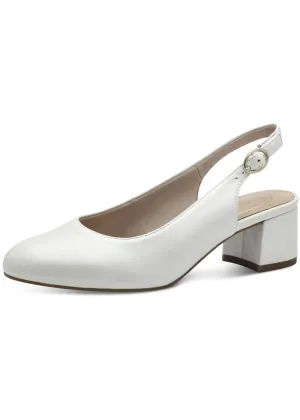 Tamaris Comfort Zara Leather Slingback Pumps Pearlized