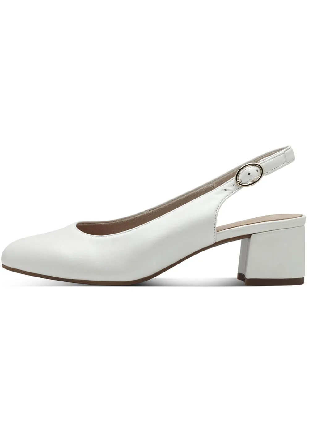 Tamaris Comfort Zara Leather Slingback Pumps Pearlized