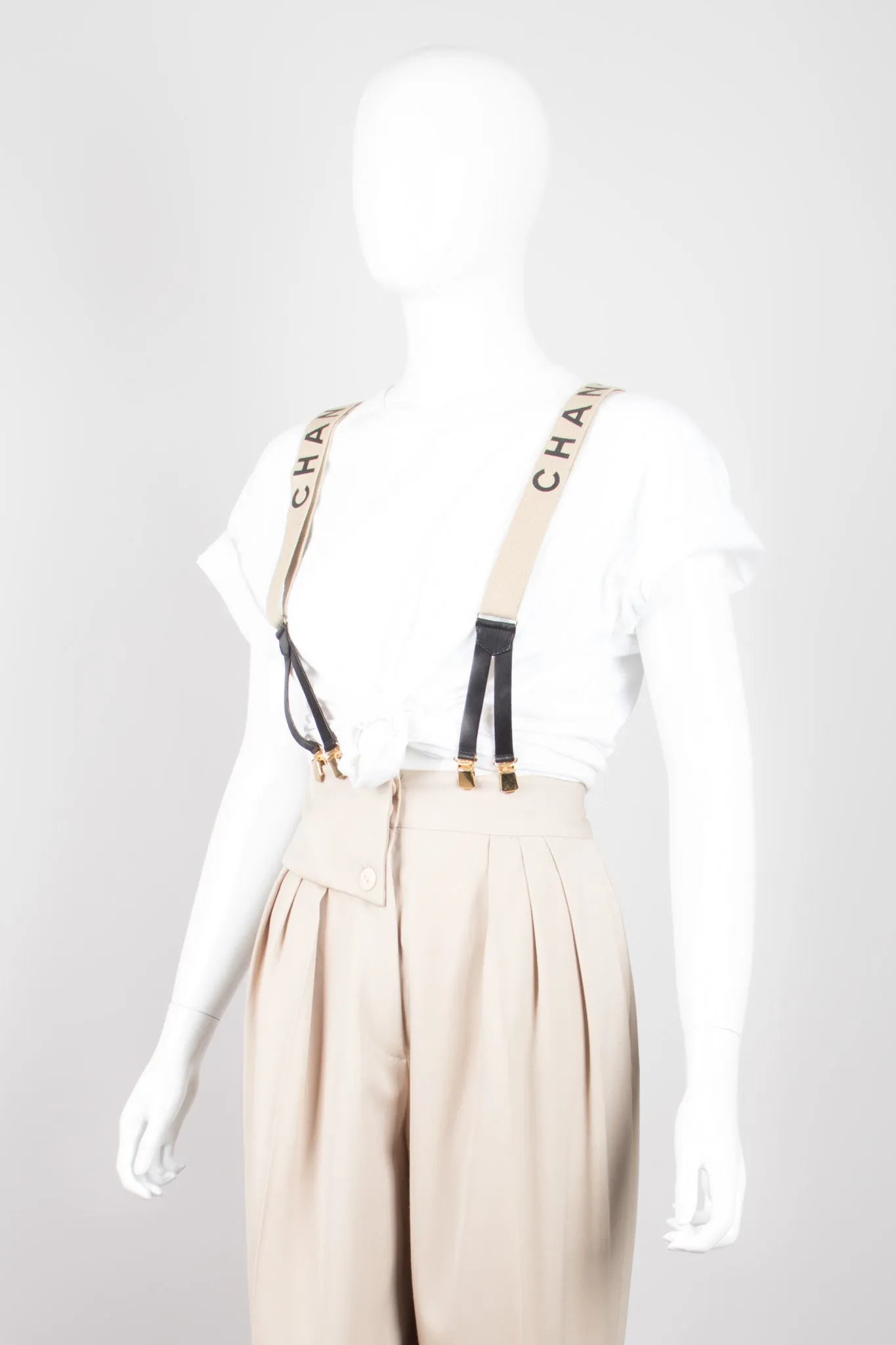 Tan Logo Suspenders