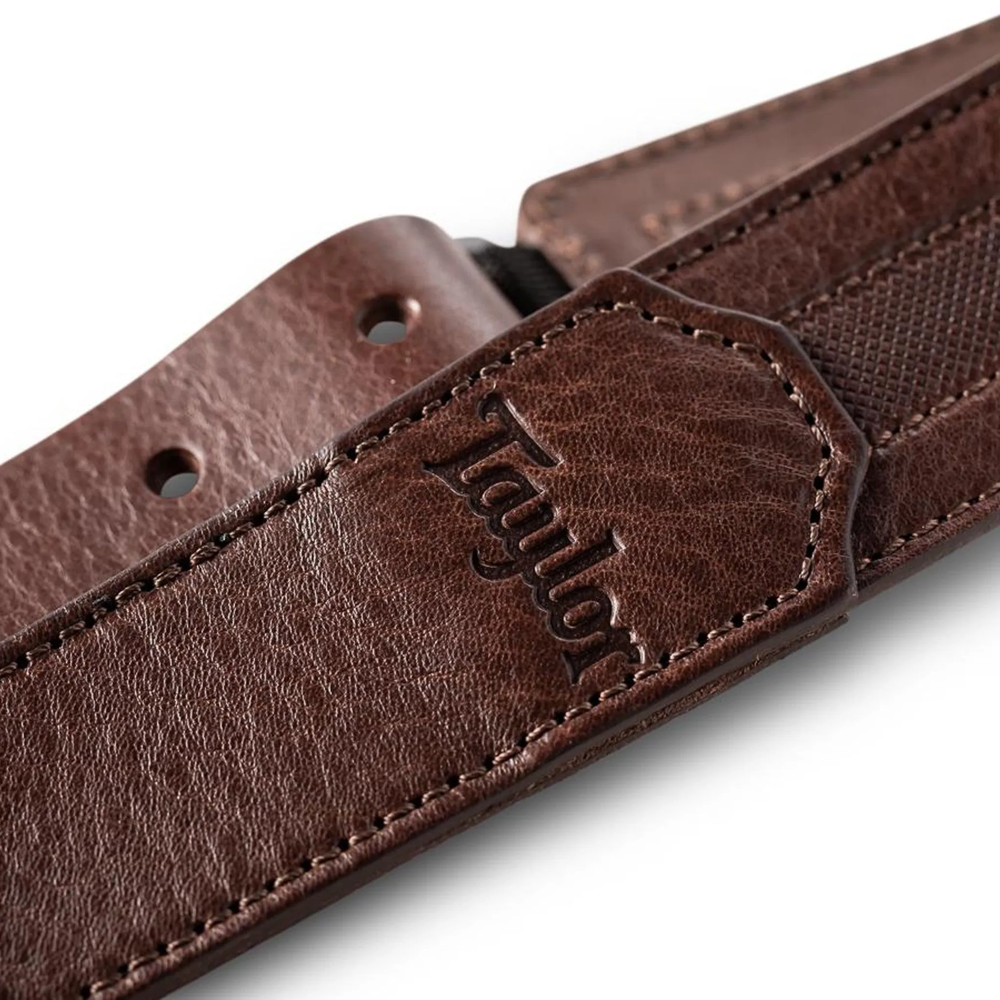 Taylor Slim Vegan Leather Guitar Strap, Chocolate Brown