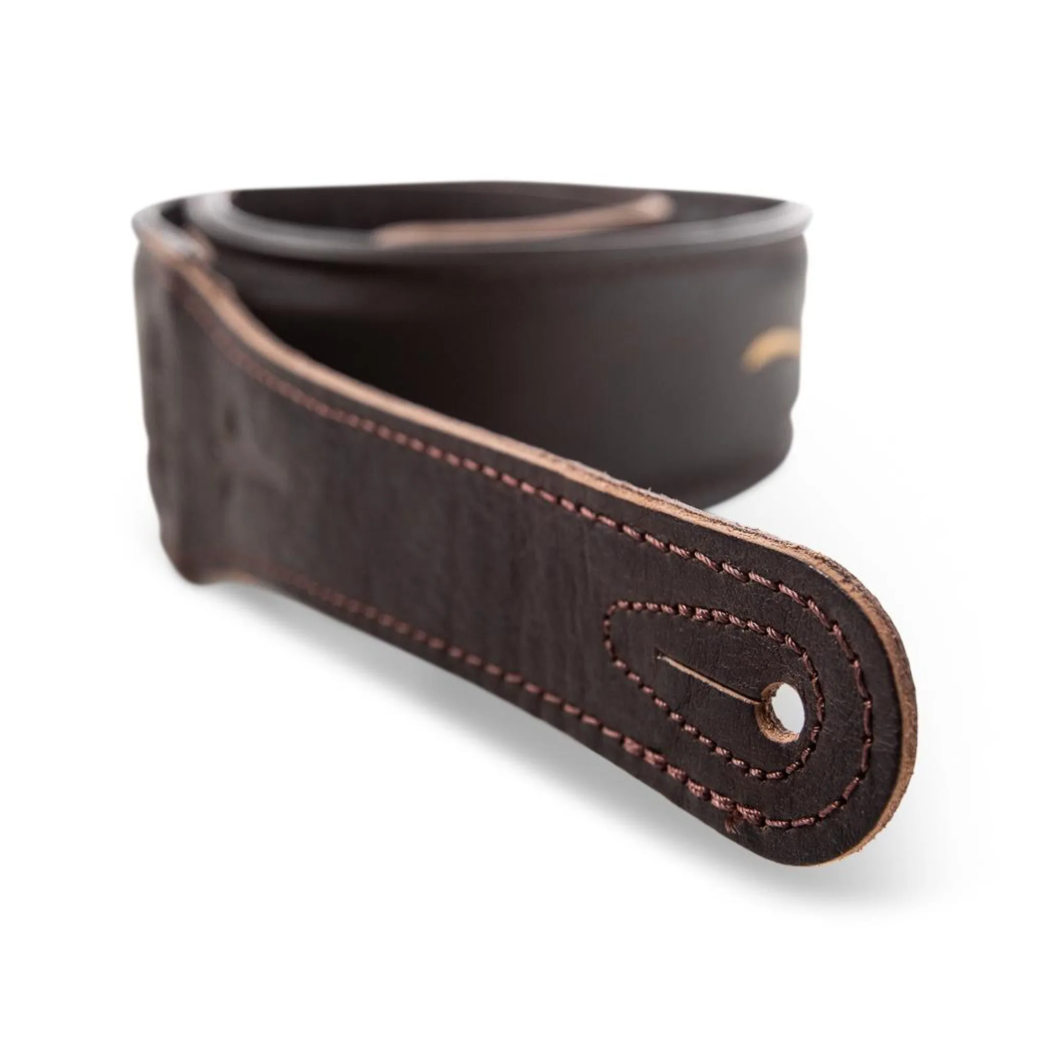 Taylor Spring Vine Embroidered Leather Guitar Strap, Chocolate Brown