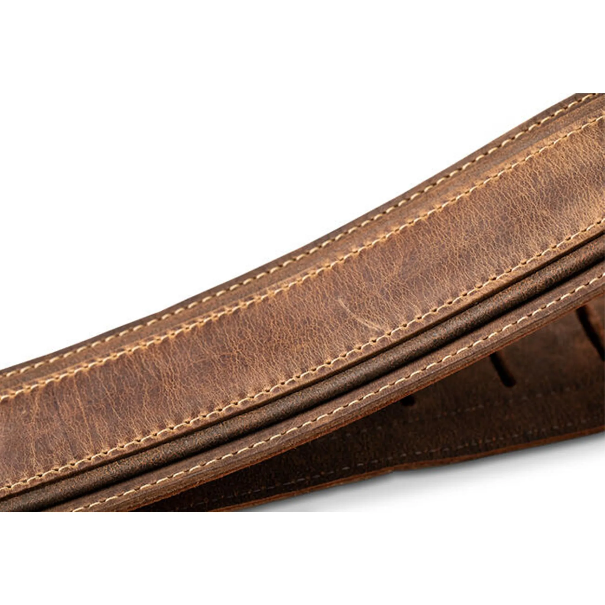 Taylor Wings 2.5" Distressed Leather Guitar Strap, Dark Brown