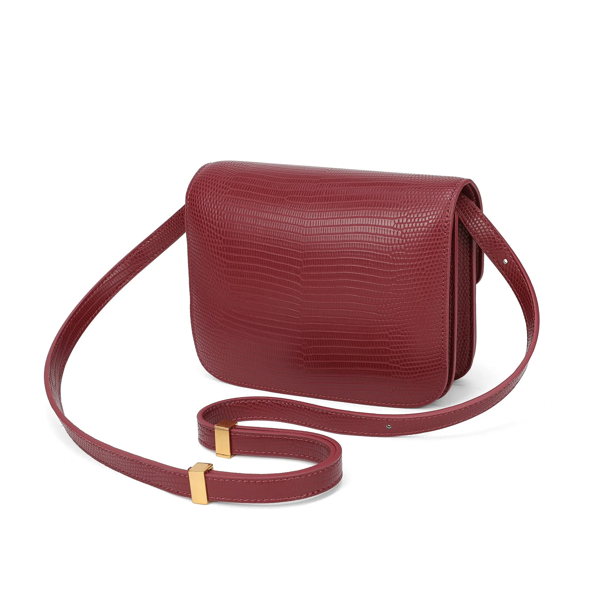 Tiffany & Fred Lizard Embossed Leather Crossbody/Shoulder Bag
