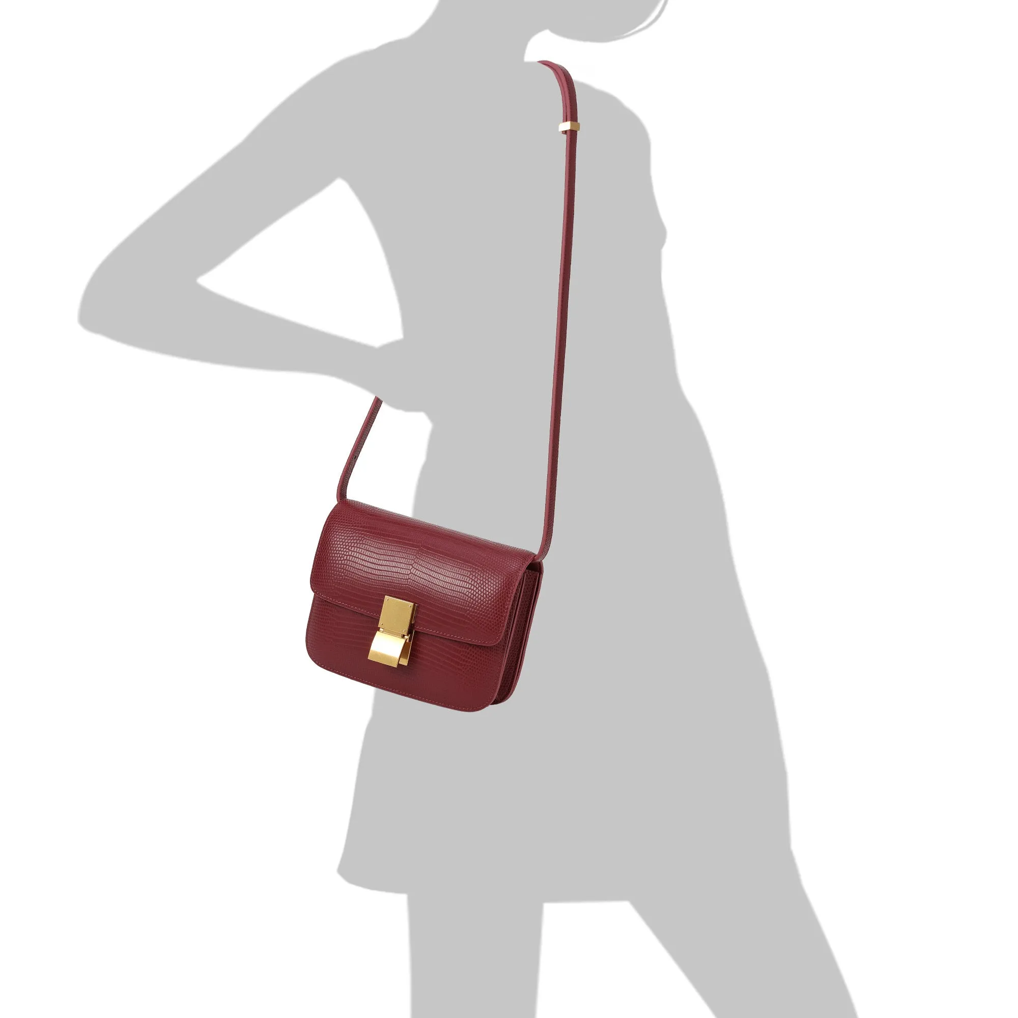 Tiffany & Fred Lizard Embossed Leather Crossbody/Shoulder Bag