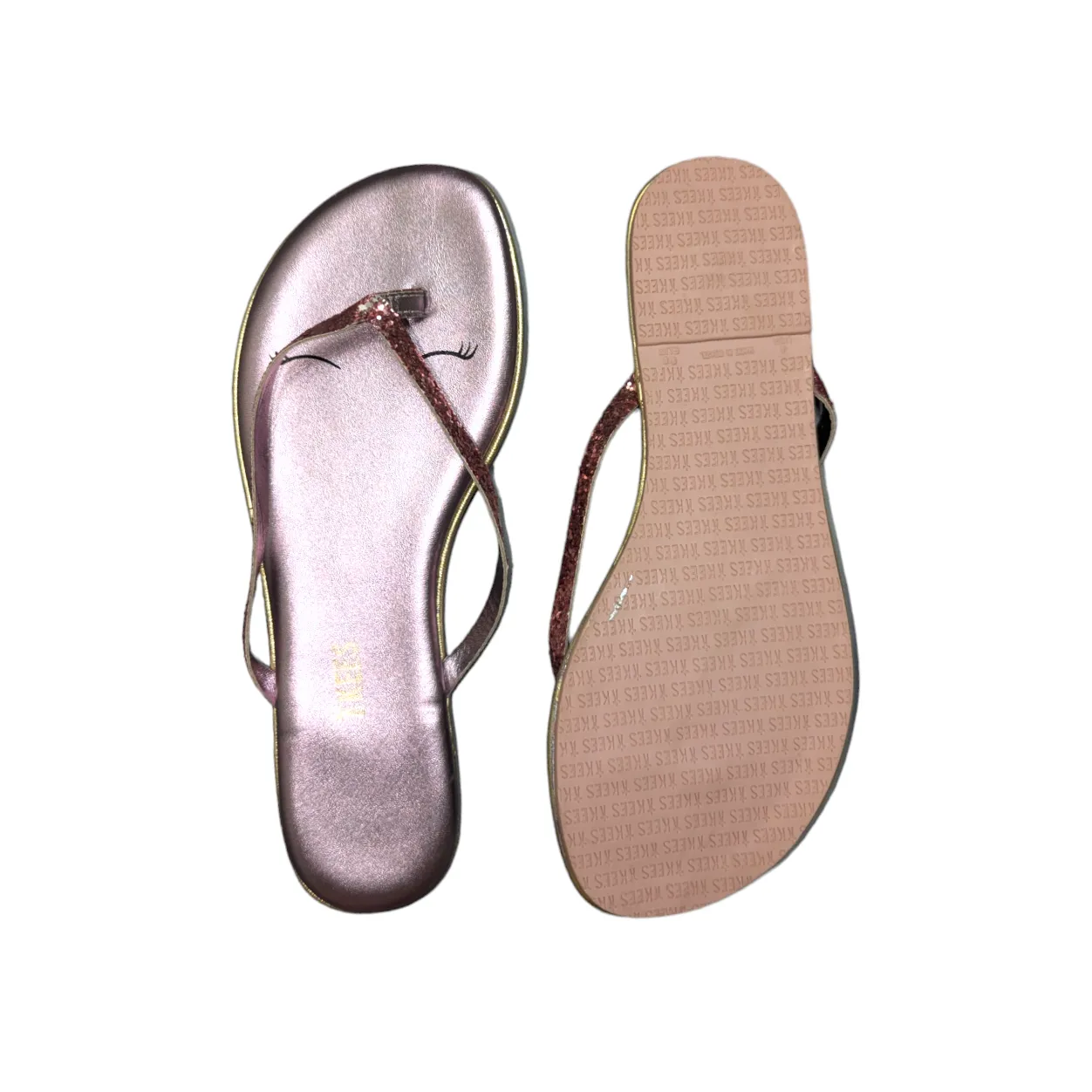 TKEES Pink Sparkle Flip-Flops