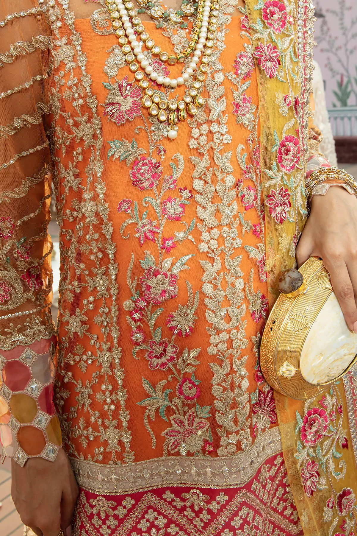 Traditional Heavily Embellished Yellow Pakistani Kameez Salwar Suit
