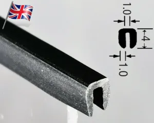 TSEC 1490 Micro Trim - BLACK EPDM SQUARE U CHANNEL EDGE TRIM