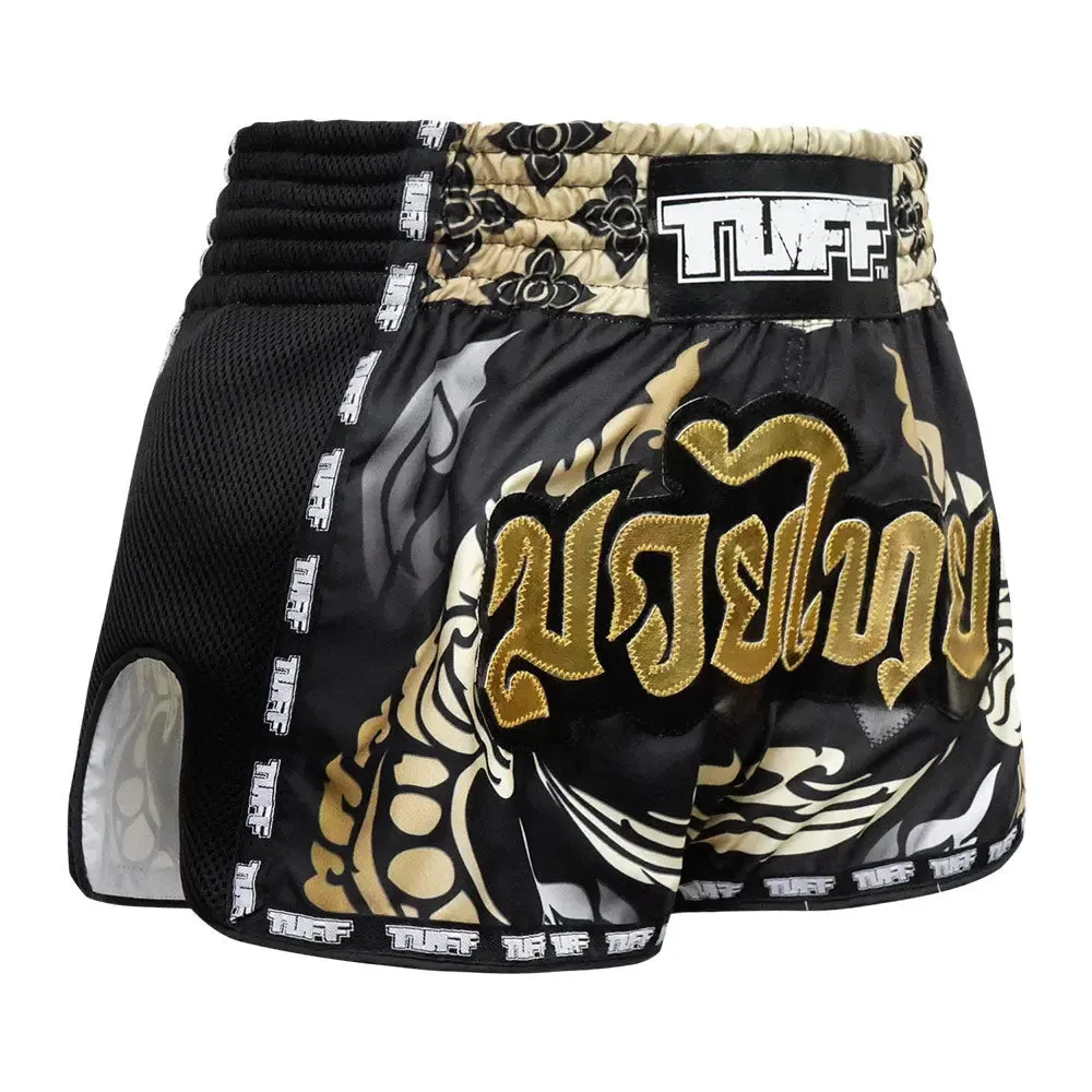 Tuff Retro Style Shorts - Thai King Of Naga Black