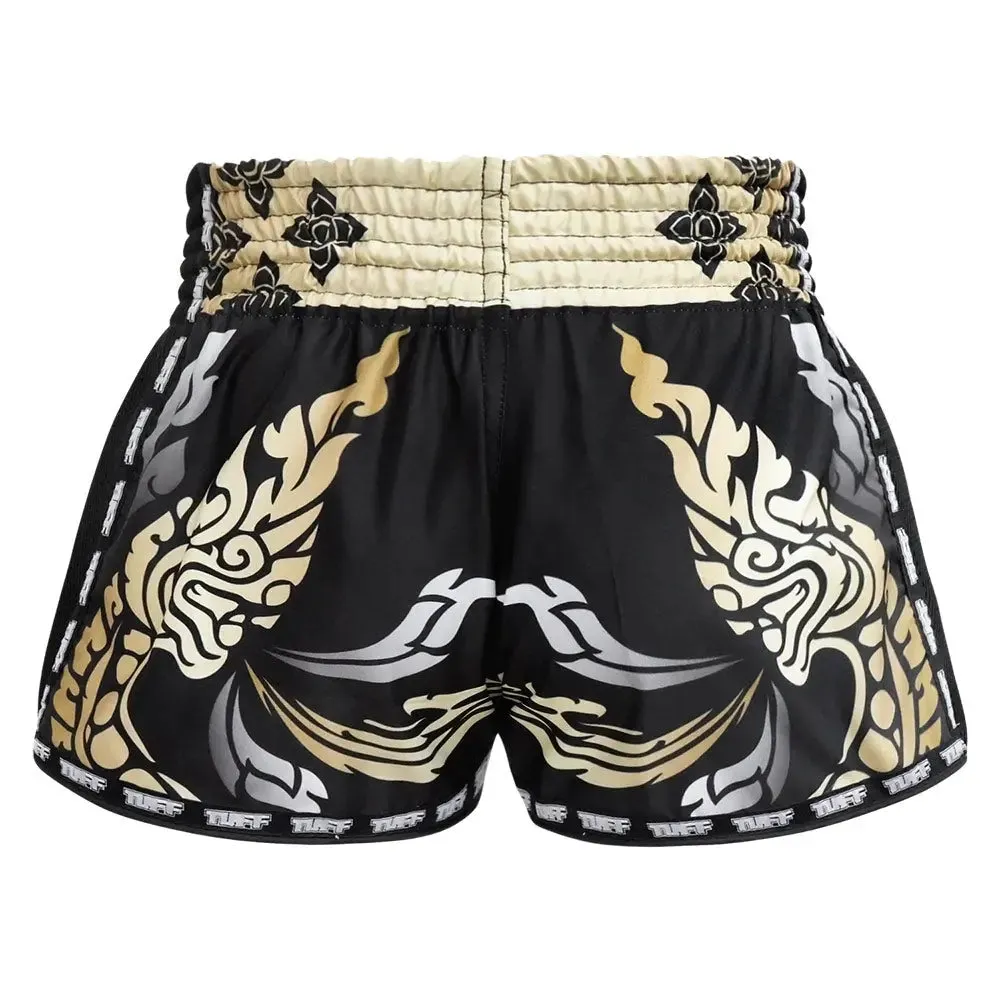 Tuff Retro Style Shorts - Thai King Of Naga Black