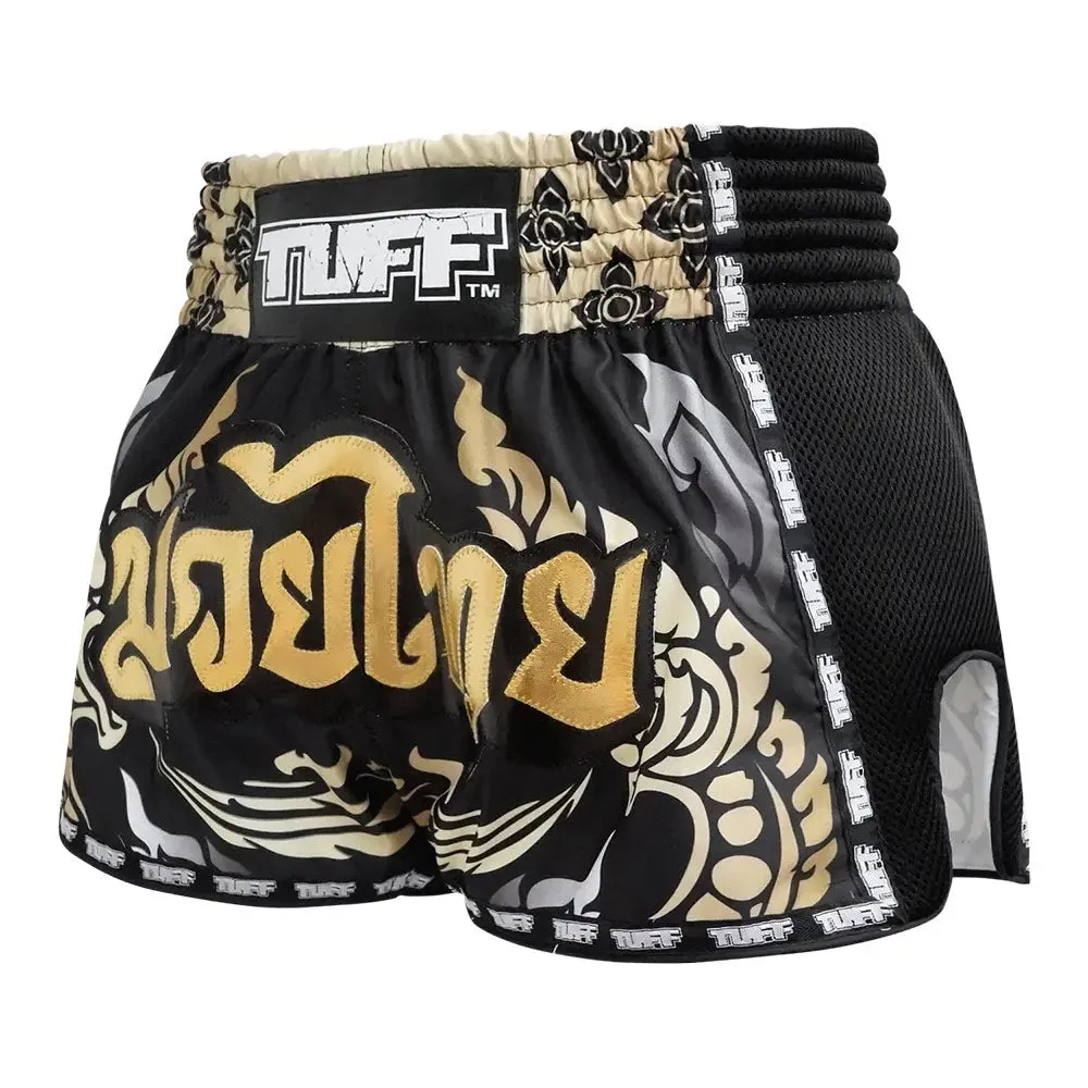 Tuff Retro Style Shorts - Thai King Of Naga Black