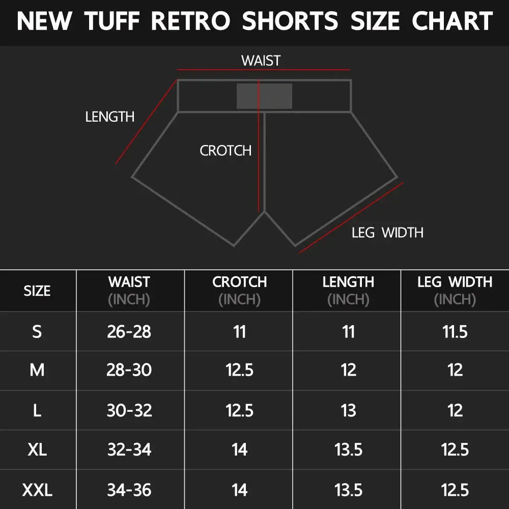 Tuff Retro Style Shorts - Thai King Of Naga Black