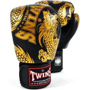 Twins FBGVL3-49 Dragon Boxing Gloves - Black/Gold