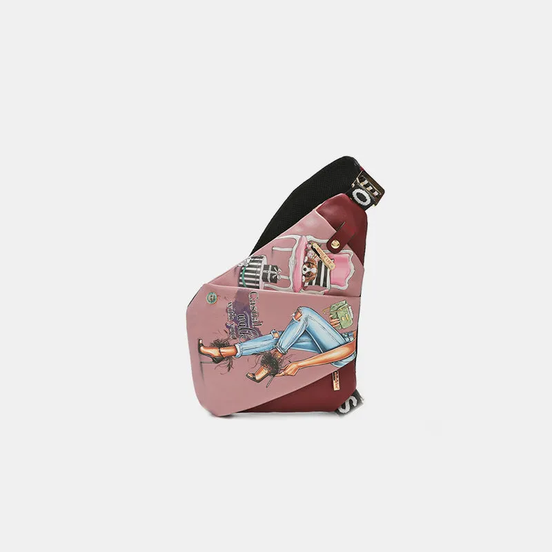 Vegan Leather Printed Crossbody Bag