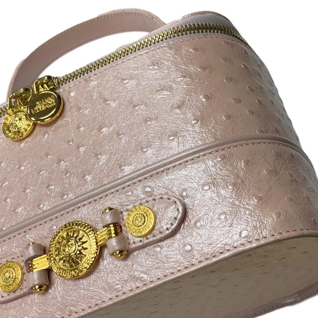 Versace Baby Pink Embossed Vanity Bag