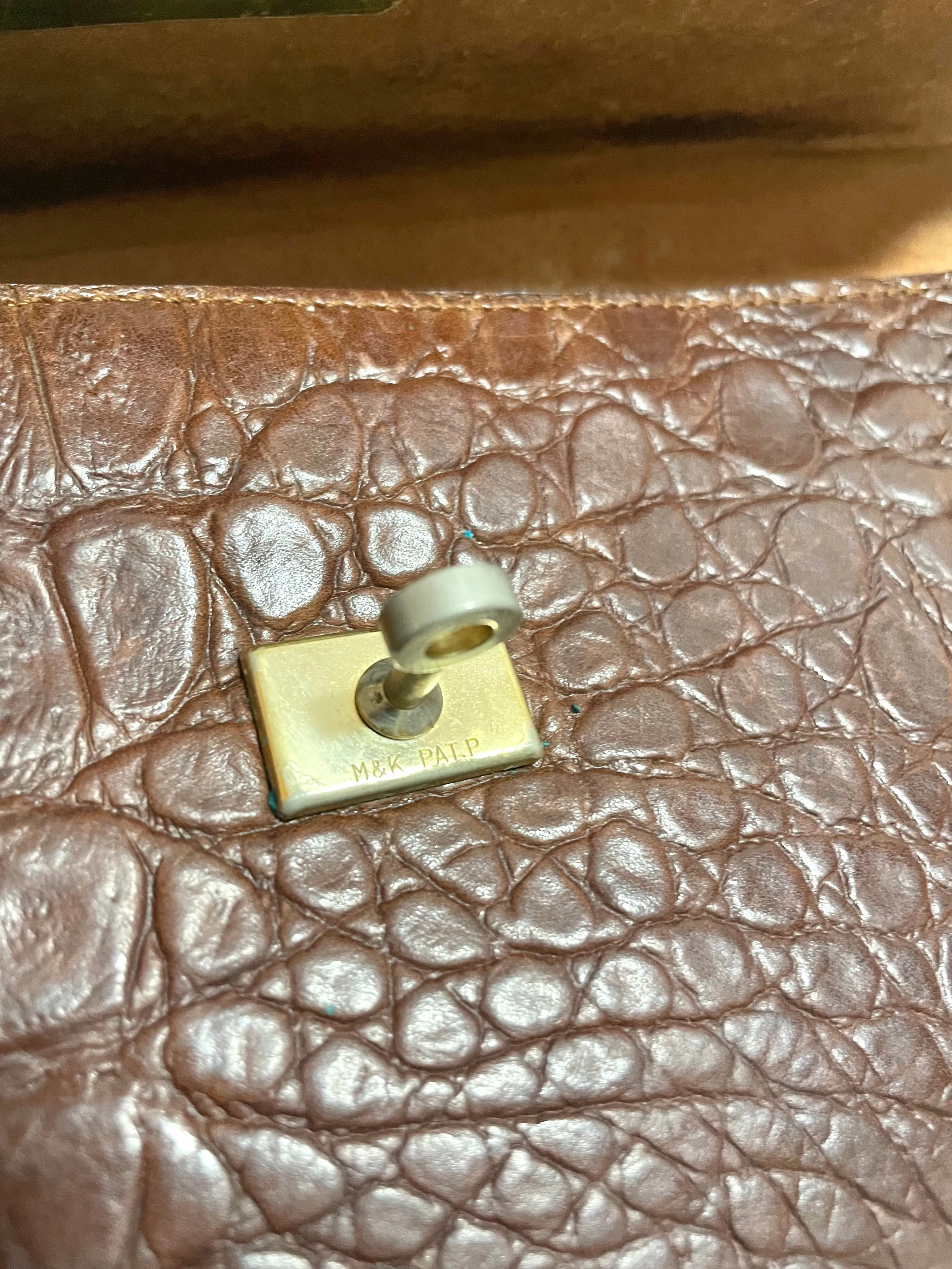 Vintage Mulberry croc embossed leather Kelly bag with shoulder strap. Roger Saul era. Rare masterpiece. 061118r1