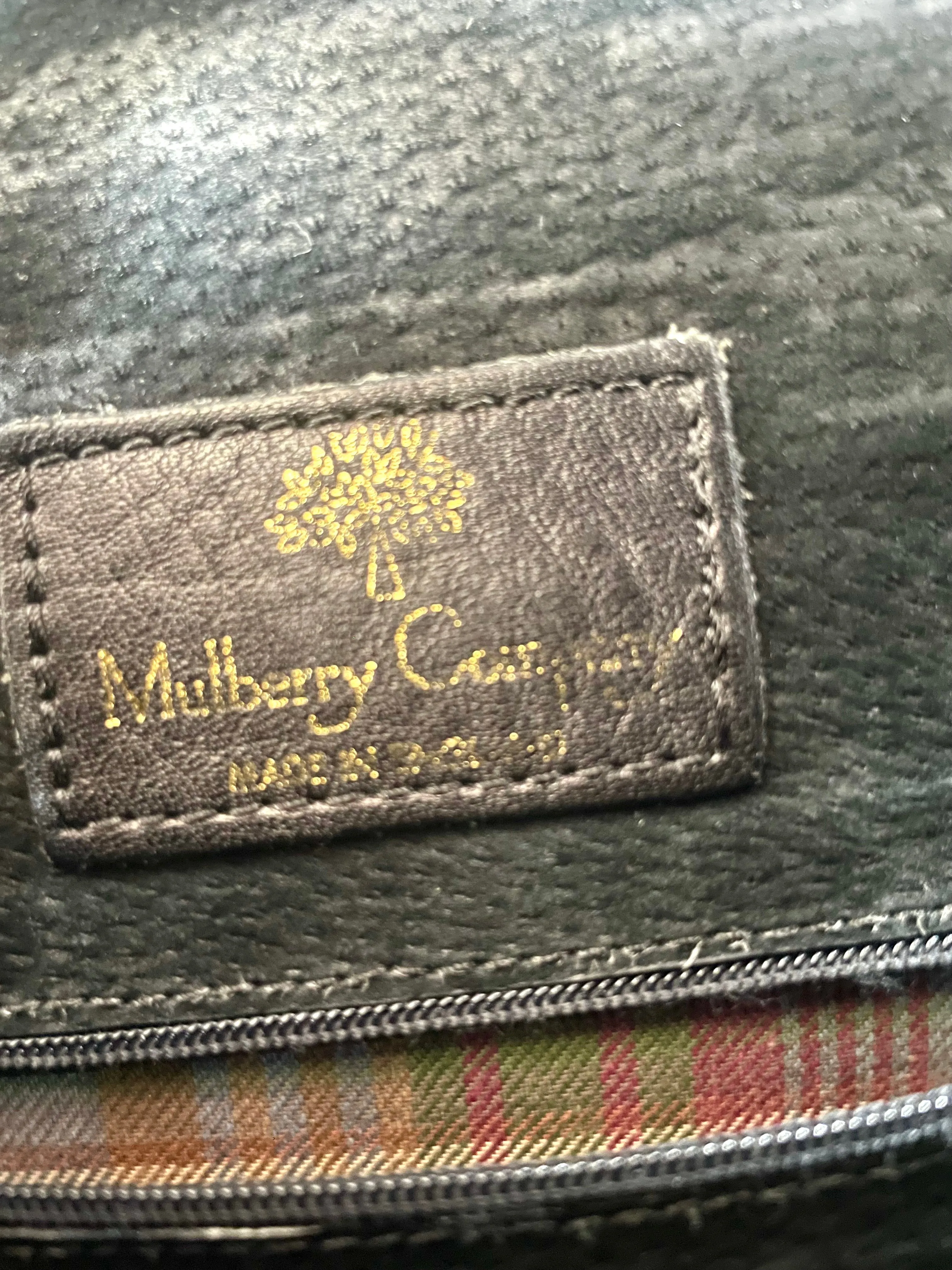 Vintage Mulberry darkbrown croc embossed leather Kelly bag with shoulder strap. Roger Saul era. Rare masterpiece. 070220yf