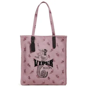 Viper Room Logo Floral Print Canvas Tote