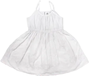 White Strappy Emboidered Light Dress