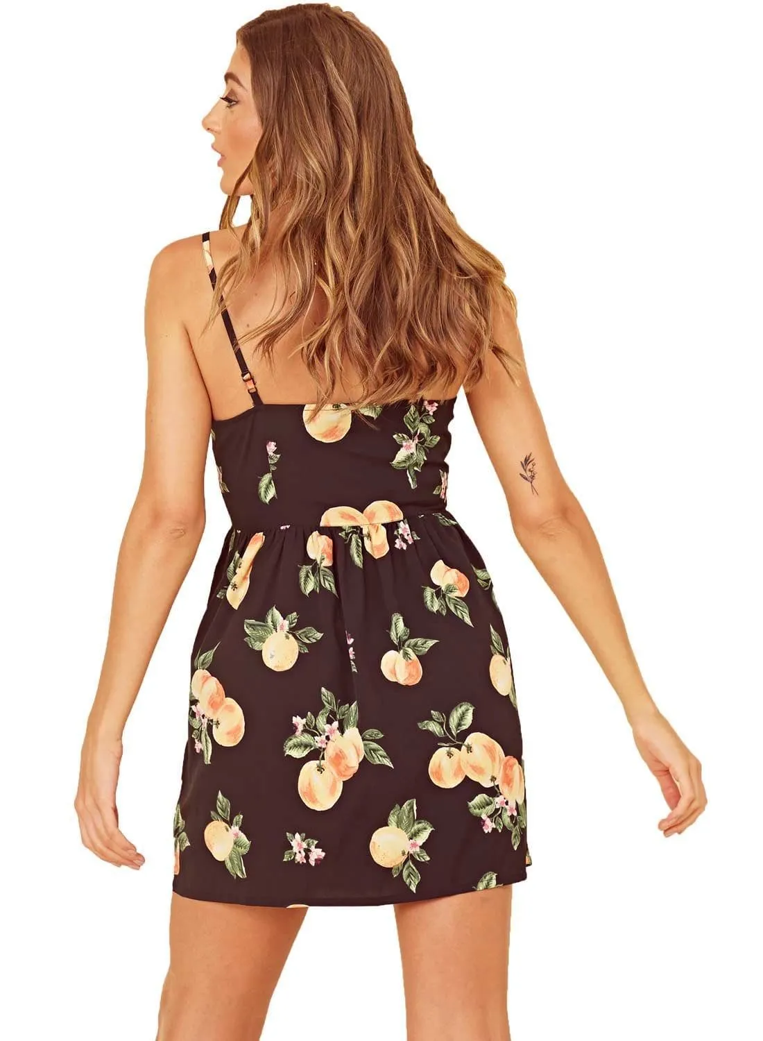 Women Fruit Print Cami Dress