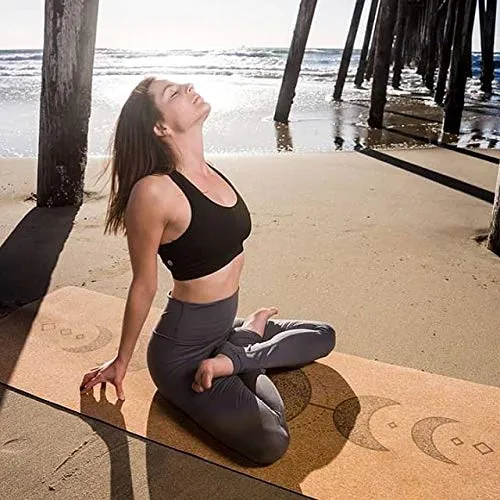 Woowooh Thorn Ball Cork Yoga Mat with Alignment Lines