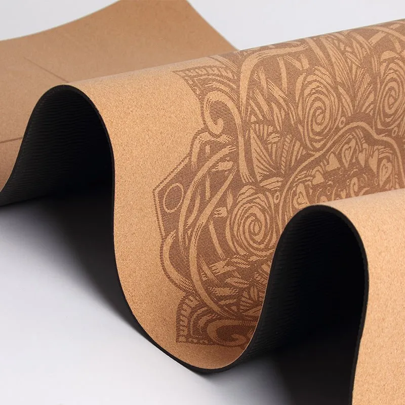 Woowooh Thorn Ball Cork Yoga Mat with Alignment Lines