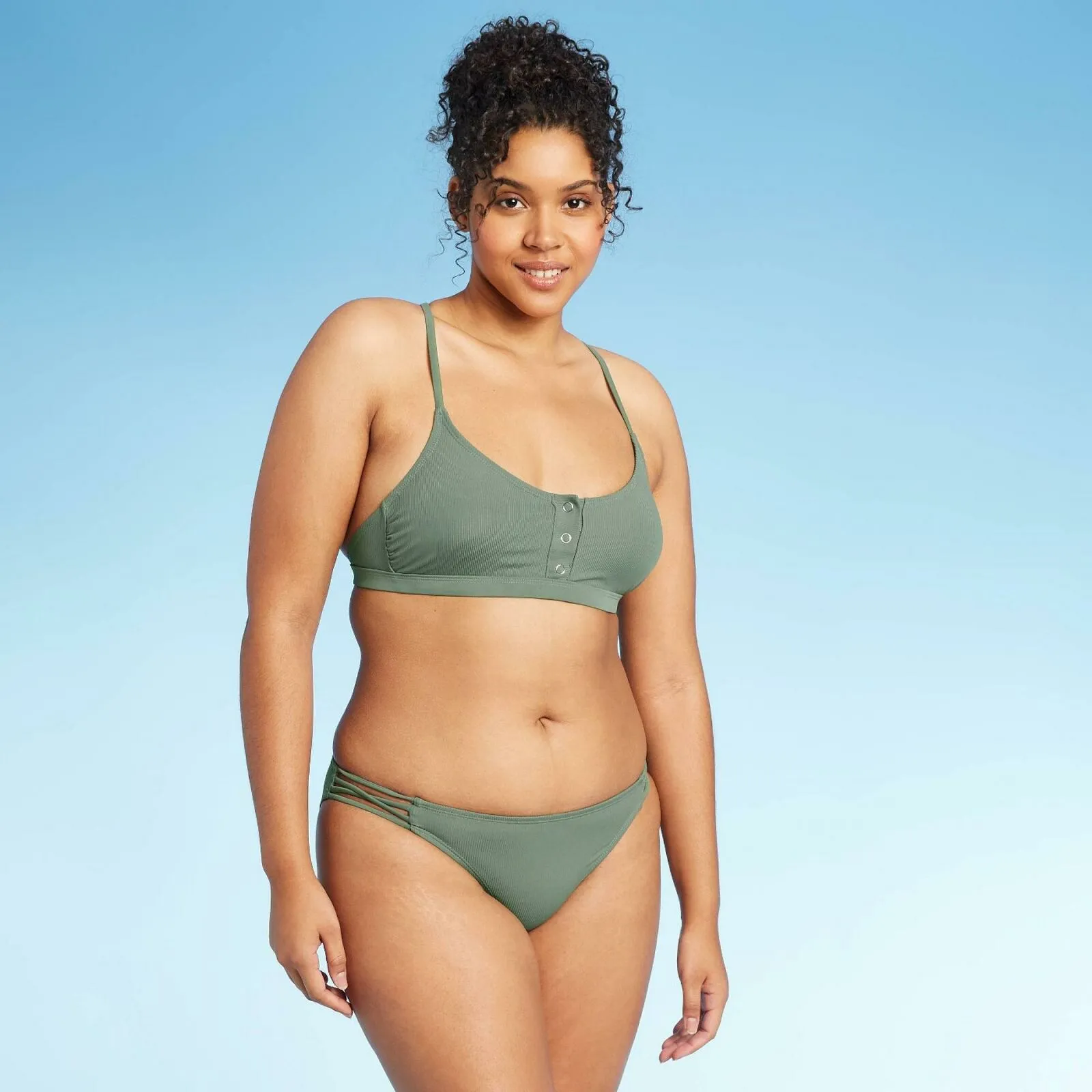 Xhilaration Women's Ribbed Strappy Hipster Bikini Bottom