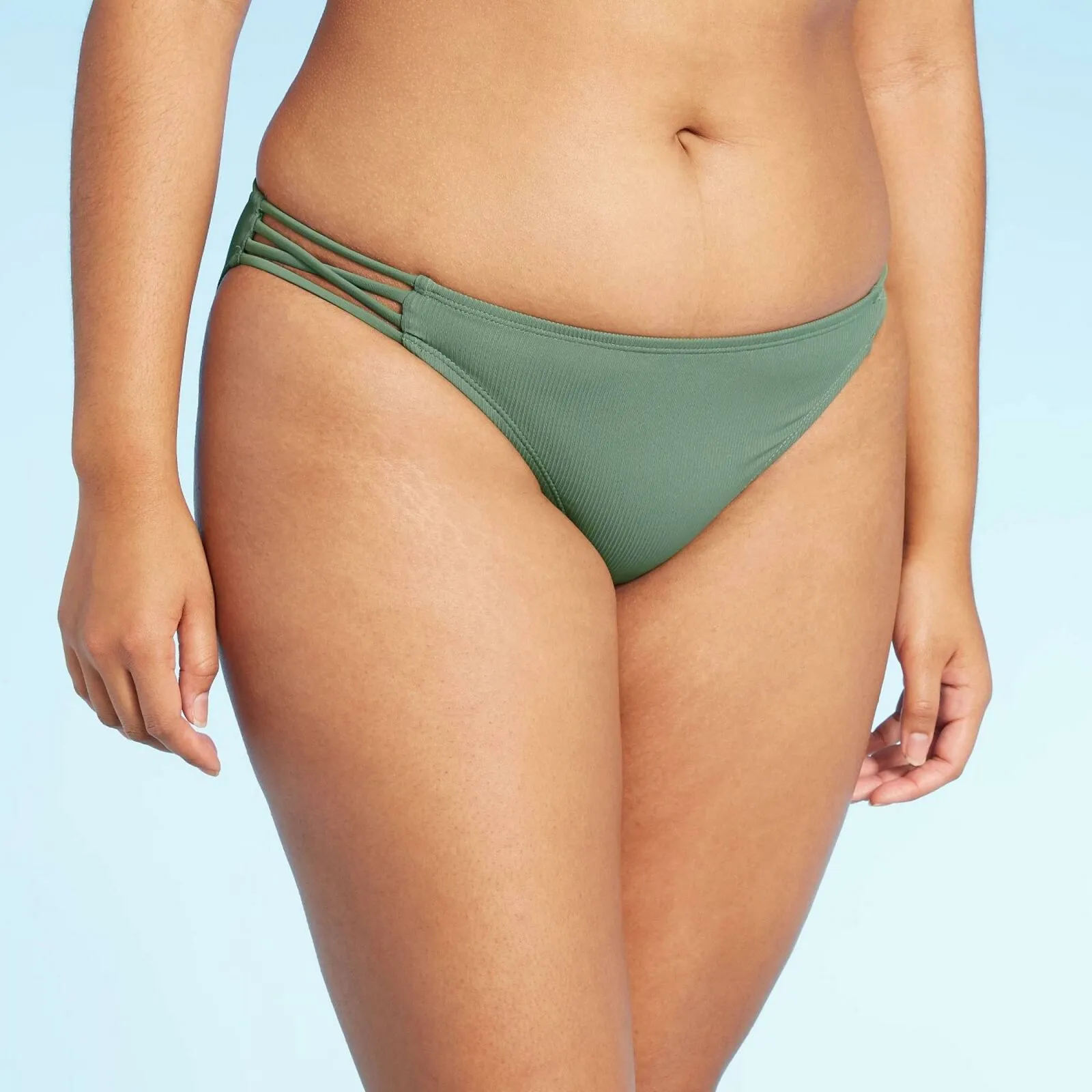 Xhilaration Women's Ribbed Strappy Hipster Bikini Bottom