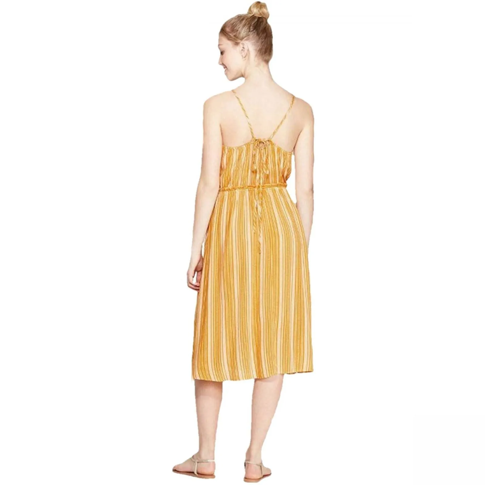 Xhilaration Women's V-Neck Strappy Lace-Up Top Midi Dress